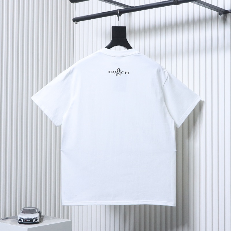 BAPE 26SS Ape Head Coach Collaboration Print Dinosaur Short Sleeve T-Shirt Style 1