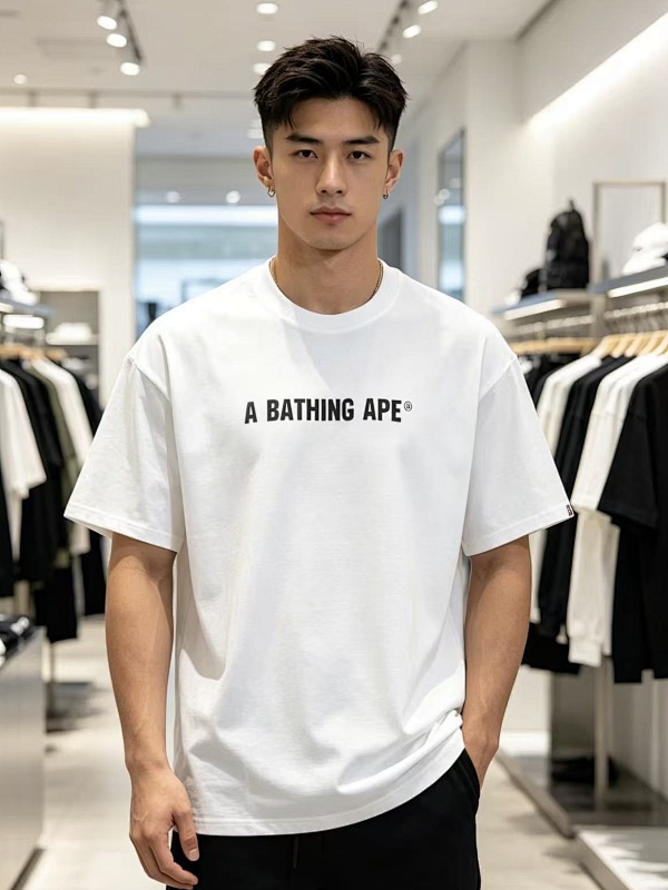 BAPE 26SS Ape Head Front Back Print Red Label Short Sleeve T-Shirt Style 1