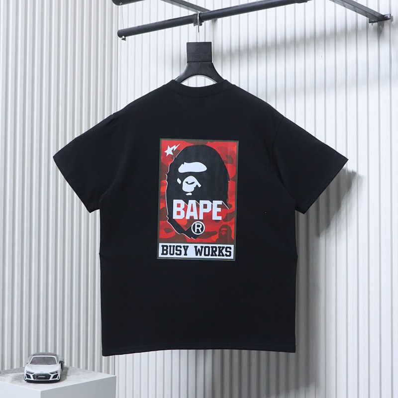 BAPE 26SS Ape Head Front Back Print Red Label Short Sleeve T-Shirt Style 2