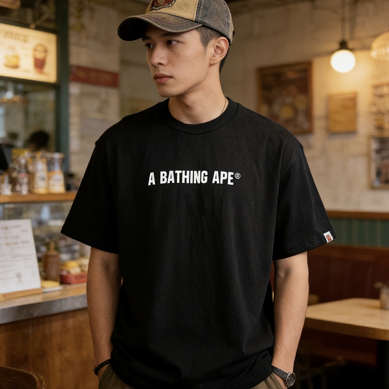 BAPE 26SS Ape Head Front Back Print Red Label Short Sleeve T-Shirt Style 2
