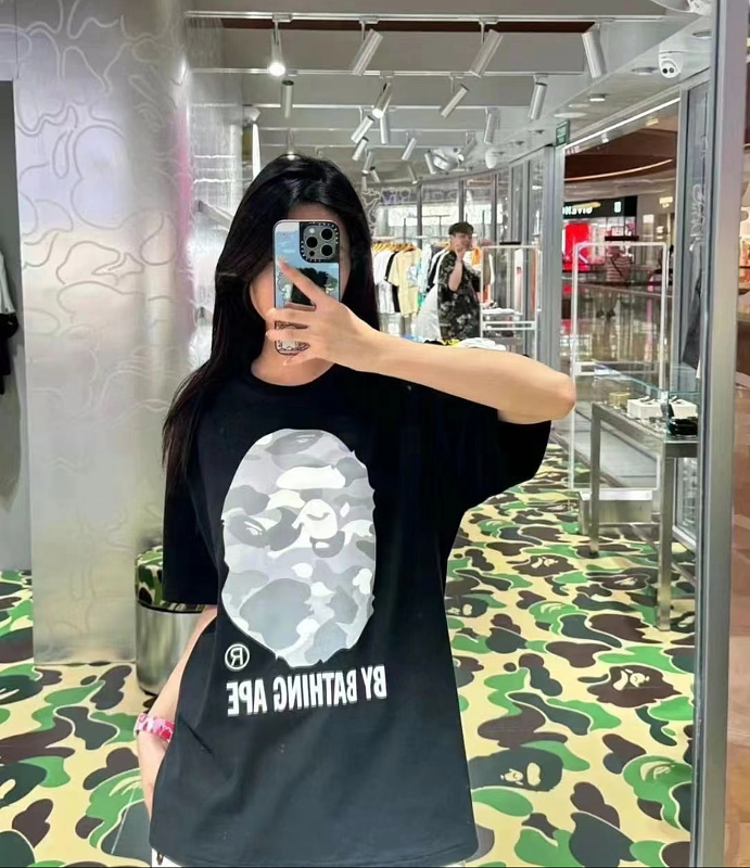 BAPE 26SS Ape Head Letter Print Macaron Short Sleeve T-Shirt Style 2