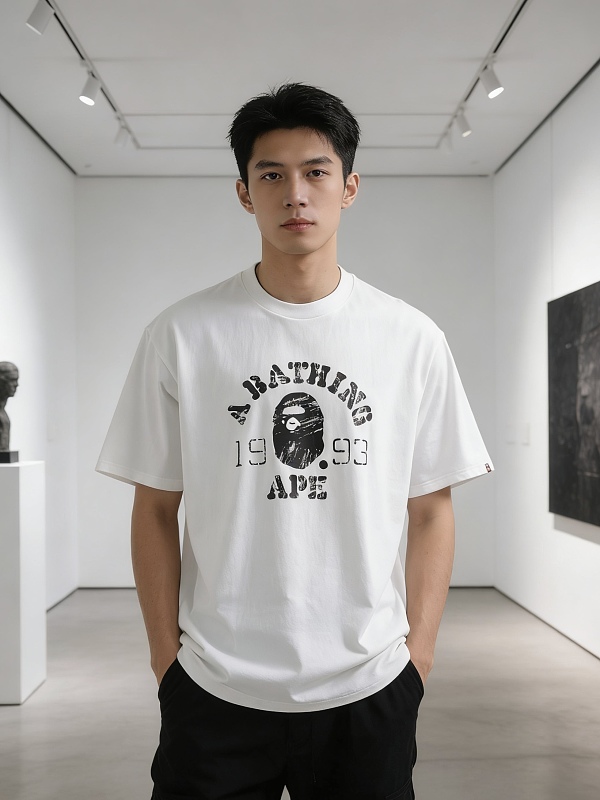 BAPE 26SS Ape Head Print Classic 1993 Vintage Wash Short Sleeve T-Shirt Style 1