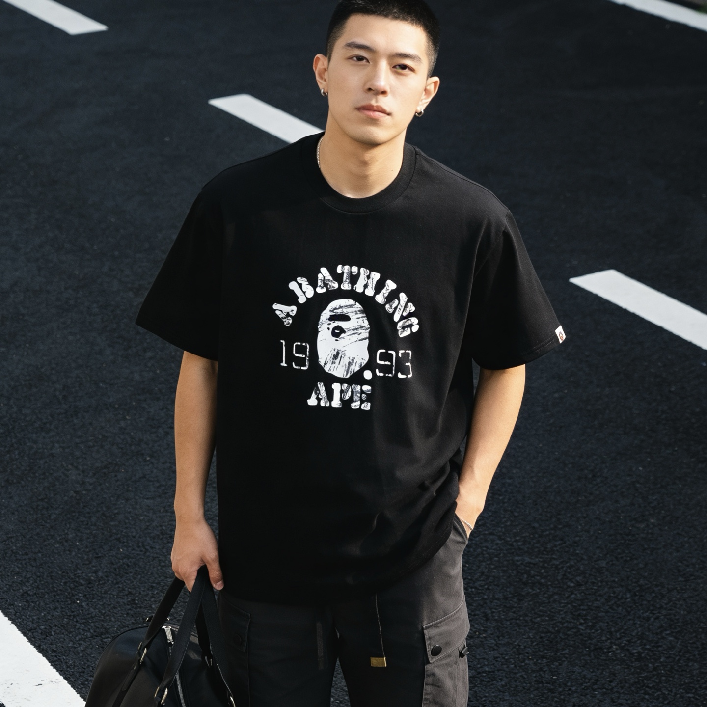 BAPE 26SS Ape Head Print Classic 1993 Vintage Wash Short Sleeve T-Shirt Style 2