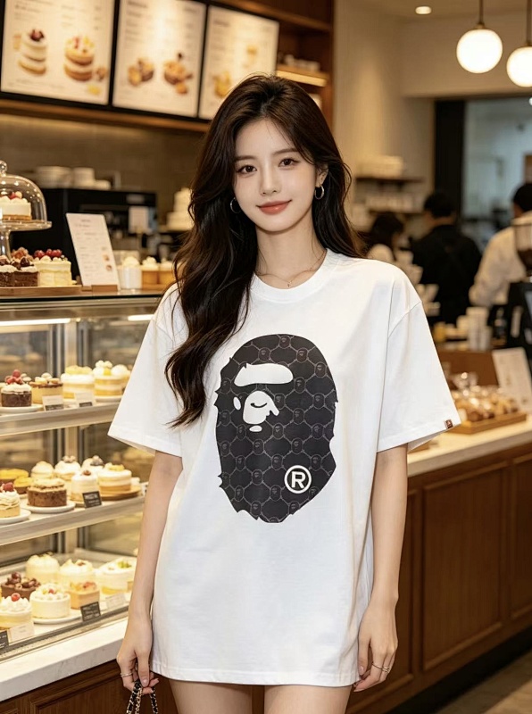 BAPE 26SS Ape Head Print Diamond Monogram Classic Short Sleeve T-Shirt Style 1