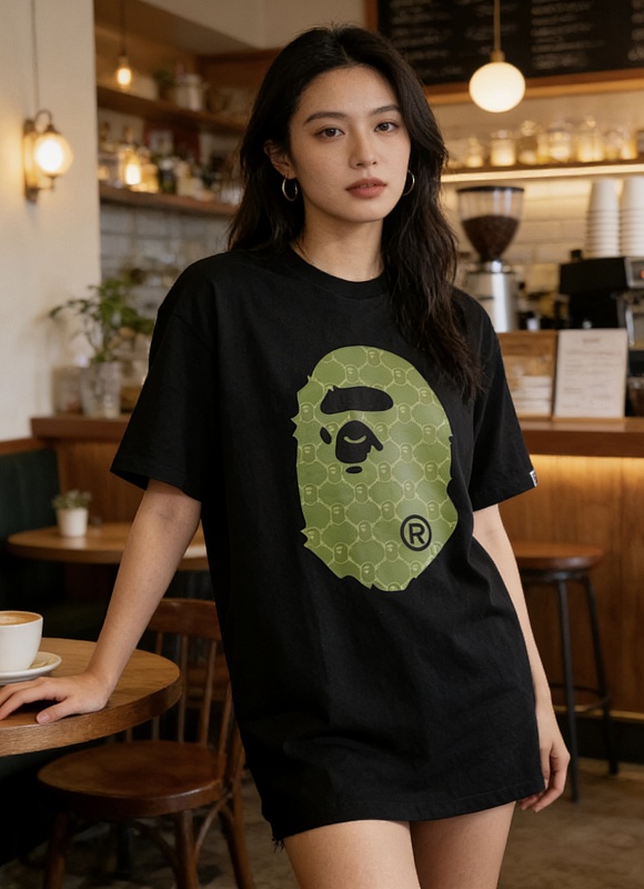 BAPE 26SS Ape Head Print Diamond Monogram Classic Short Sleeve T-Shirt Style 2