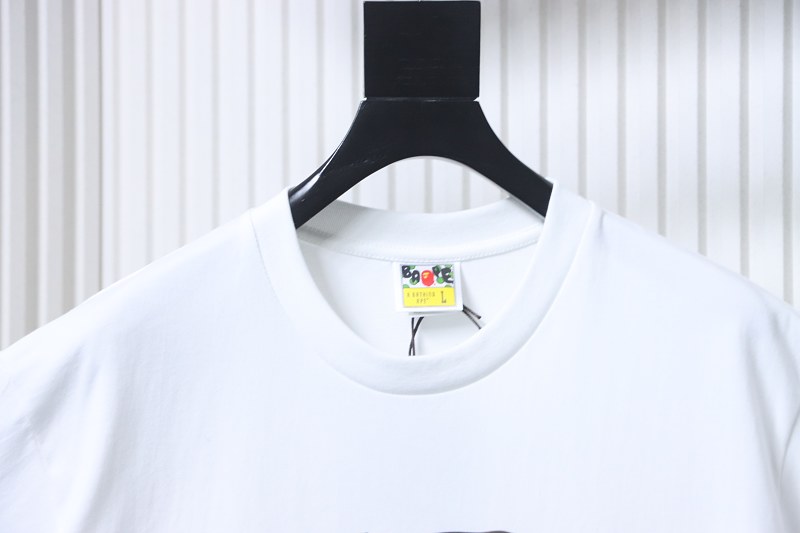 BAPE 26SS Ape Head Print Vertical Stripe Contrast Short Sleeve T-Shirt Style 1