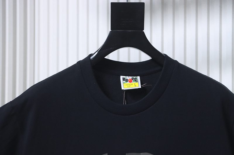 BAPE 26SS Ape Head Print Vertical Stripe Contrast Short Sleeve T-Shirt Style 2