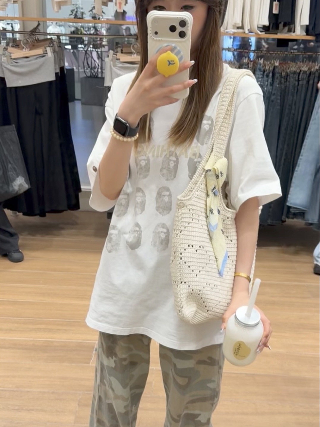 BAPE Allover Ape Head Short Sleeve T-Shirt Style 1