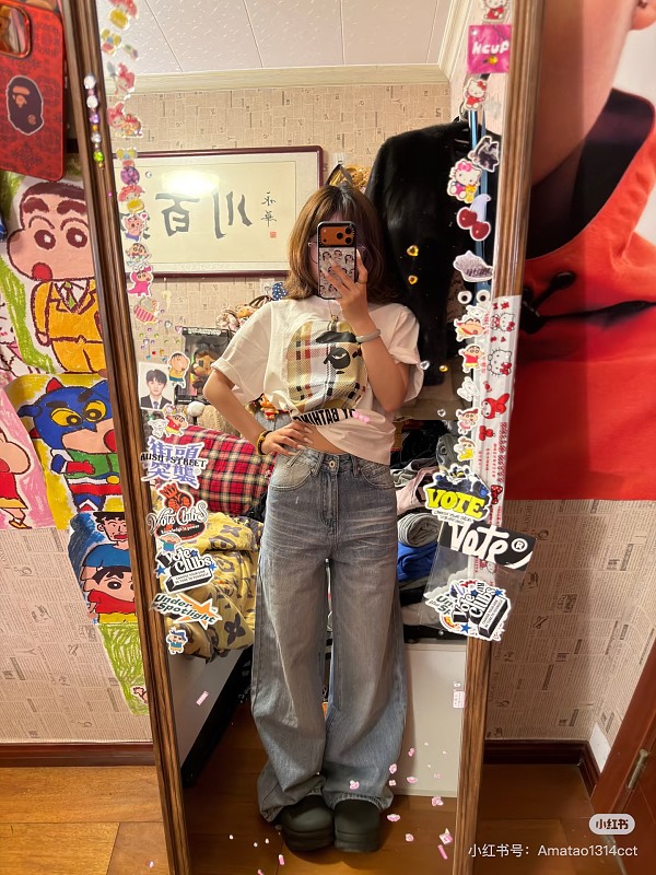 BAPE Ape Head Letter Print Check Short Sleeve T-Shirt Style 1