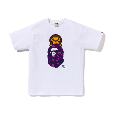 BAPE Black Red Black Yellow Short Sleeve T-Shirt Style 1015 01