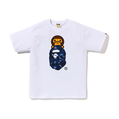 BAPE Black Red Black Yellow Short Sleeve T-Shirt Style 1015 02