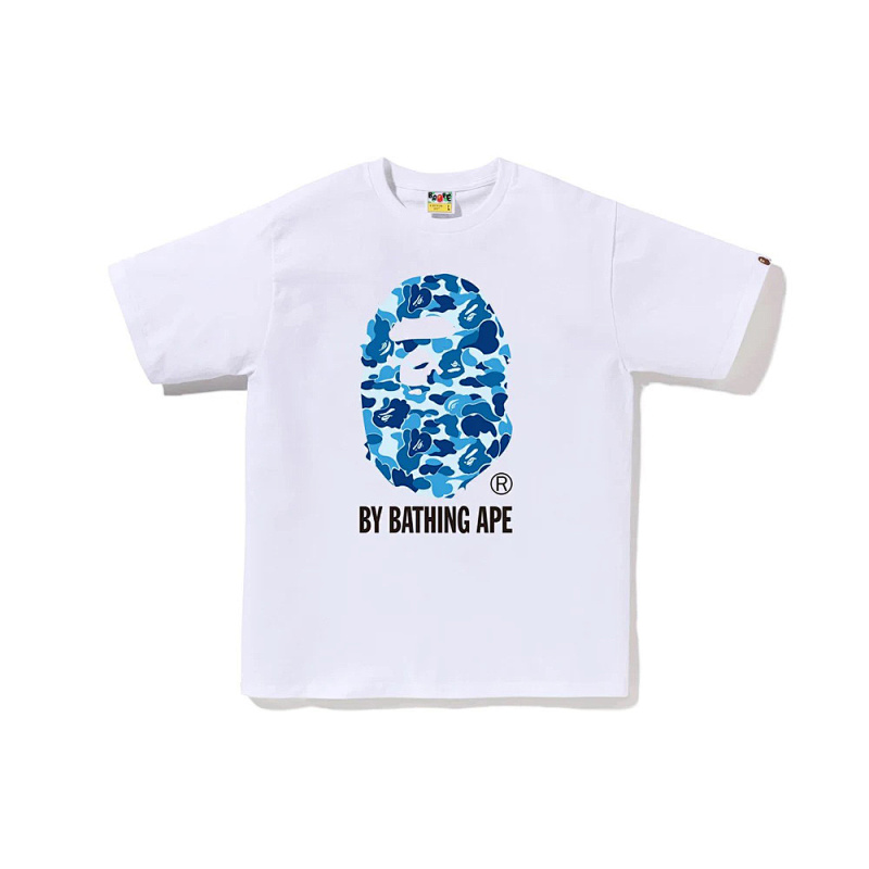 BAPE Black Red White Blue Short Sleeve T-Shirt Style 1004