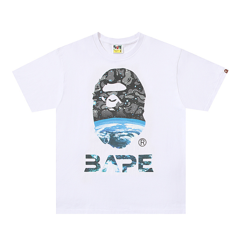 BAPE Black White Short Sleeve T-Shirt Style 1006