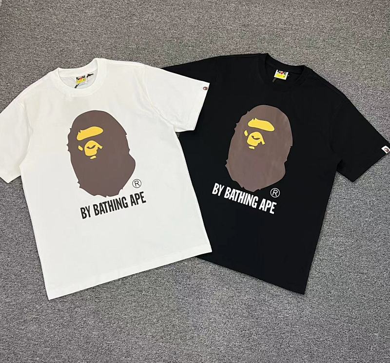 BAPE Black White Short Sleeve T-Shirt Style 1007