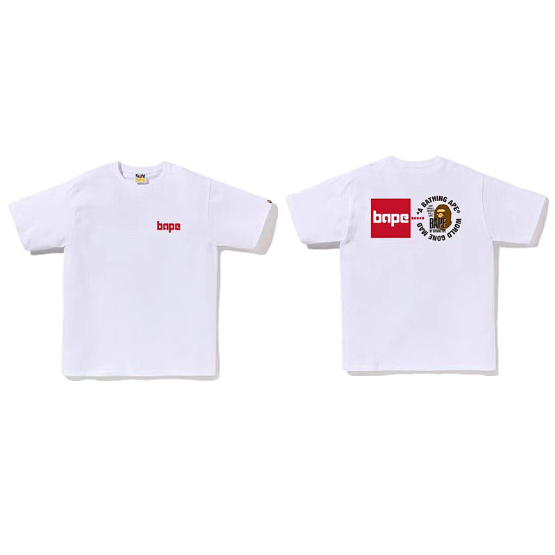 BAPE Black White Short Sleeve T-Shirt Style 1008