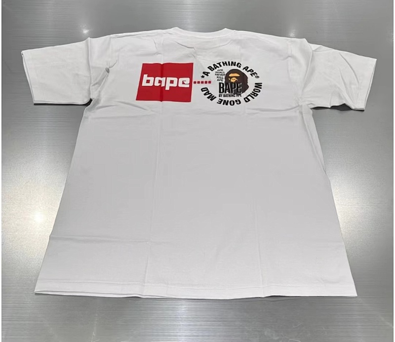 BAPE Black White Short Sleeve T-Shirt Style 1008
