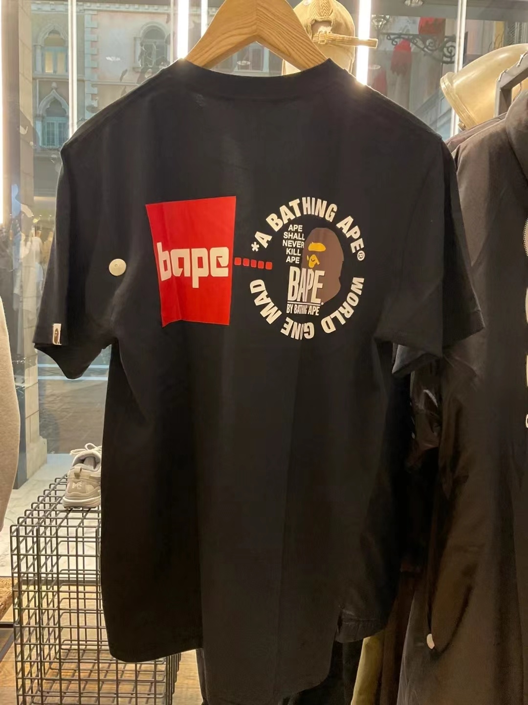 BAPE Black White Short Sleeve T-Shirt Style 1008