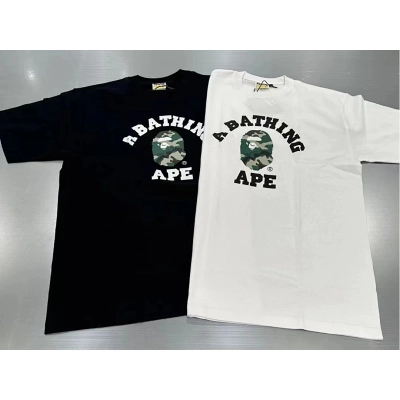 BAPE Black White Short Sleeve T-Shirt Style 1009 01