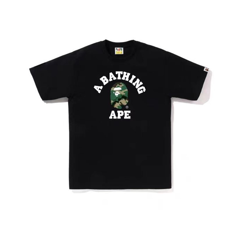 BAPE Black White Short Sleeve T-Shirt Style 1009