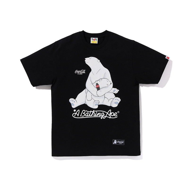 BAPE Black White Short Sleeve T-Shirt Style 1012