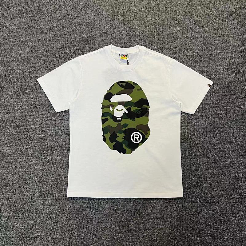 BAPE Black Yellow Black Green Short Sleeve T-Shirt Style 1003