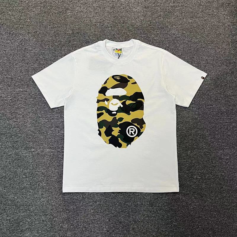BAPE Black Yellow Black Green Short Sleeve T-Shirt Style 1003