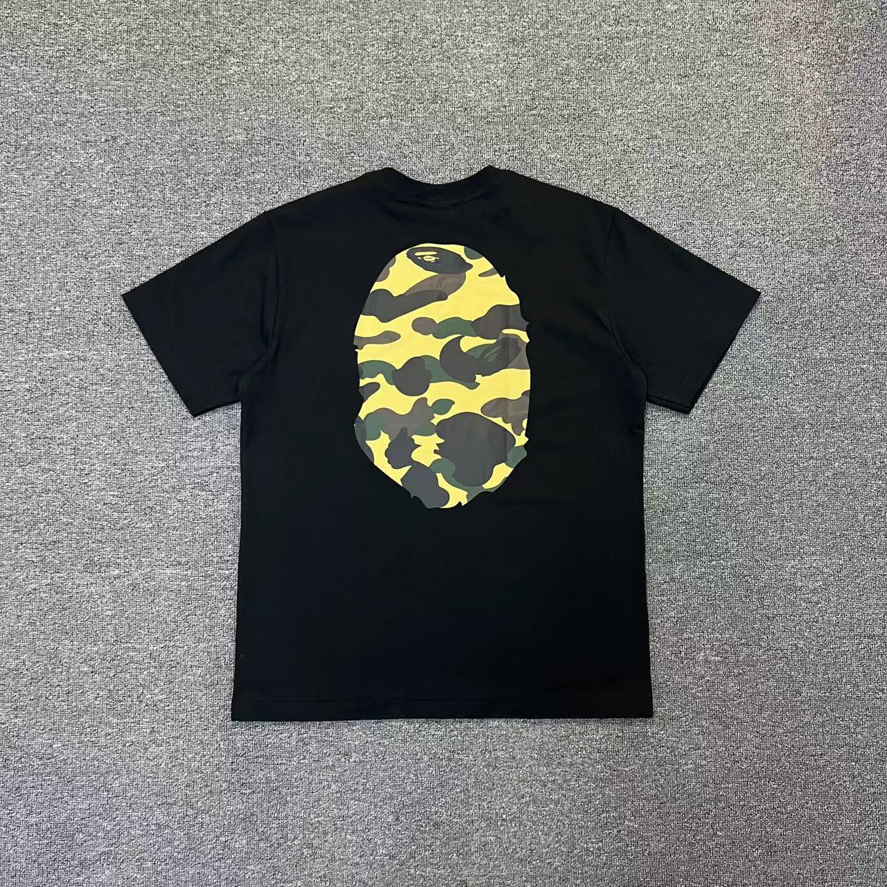 BAPE Black Yellow Black Green Short Sleeve T-Shirt Style 1003