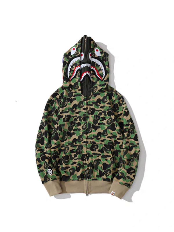 BAPE Camo Double Hood Cream White Pink Hoodie Style 6770
