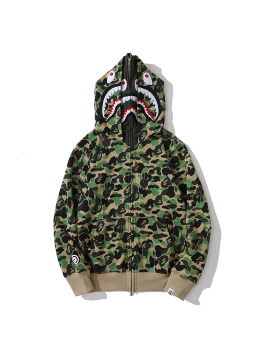 BAPE Camo Double Hood Cream White Pink Hoodie Style 6770