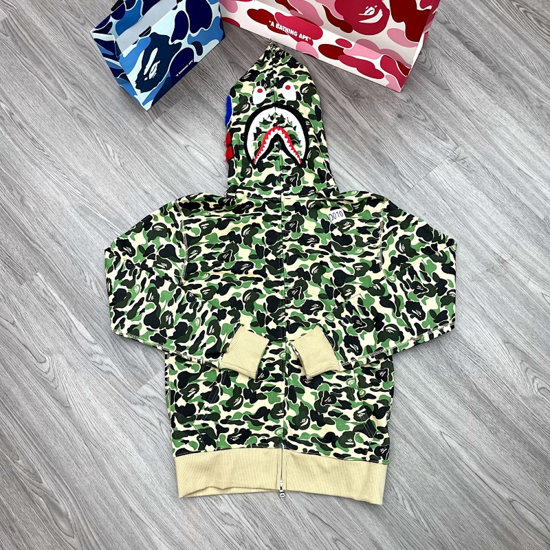 BAPE Camo Single Hood Green Hoodie Style 2338