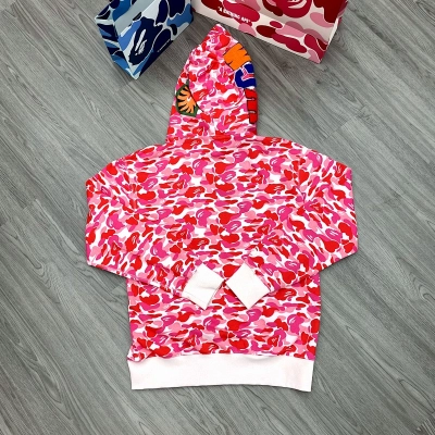 BAPE Camo Single Hood Pink Hoodie Style 2338 01