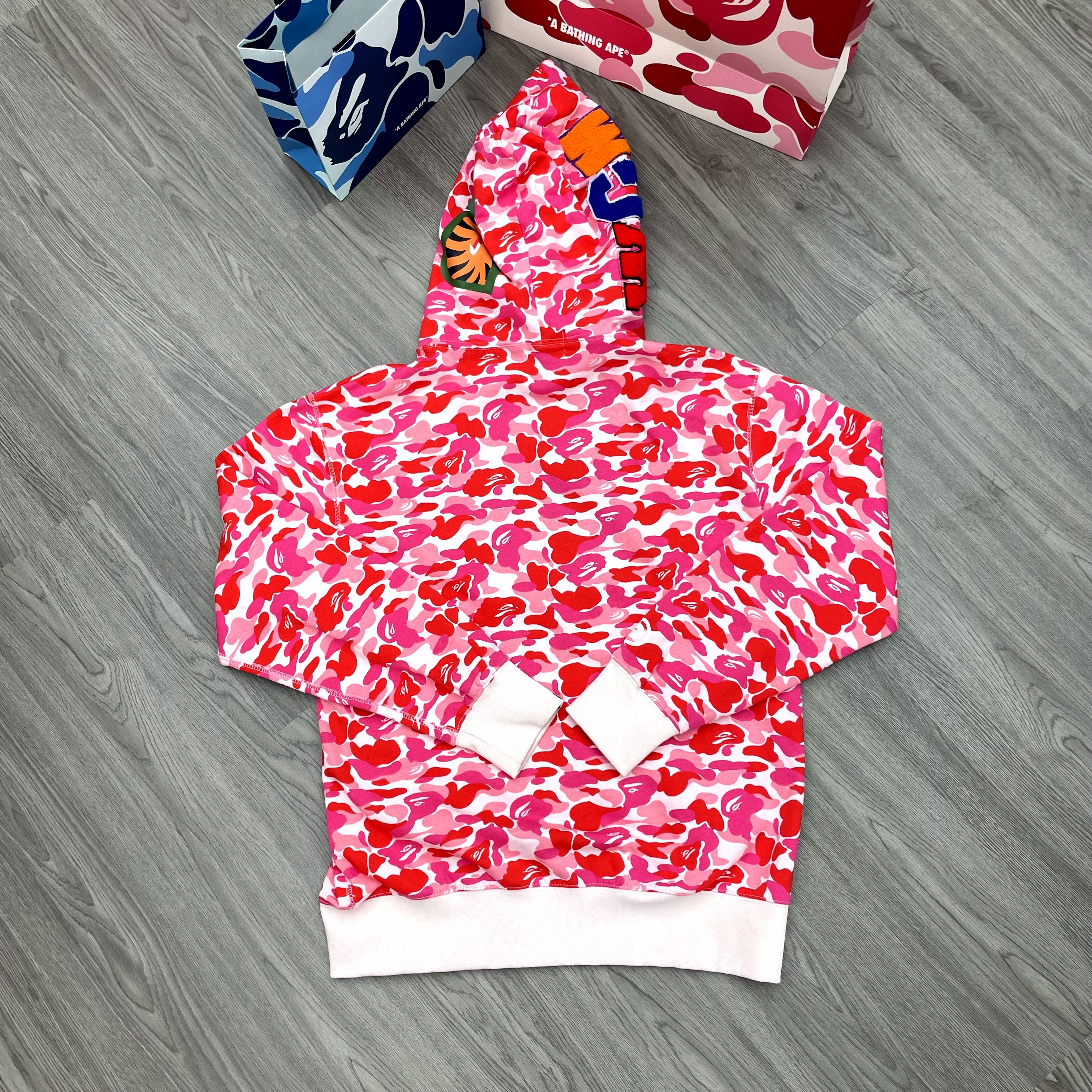 BAPE Camo Single Hood Pink Hoodie Style 2338