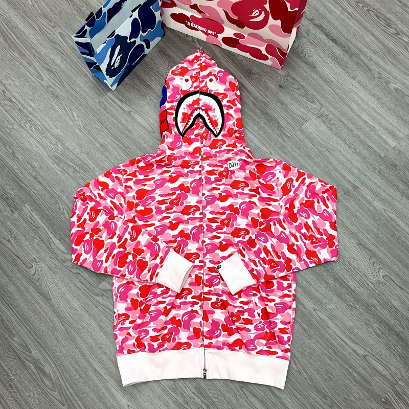 BAPE Camo Single Hood Pink Hoodie Style 2338