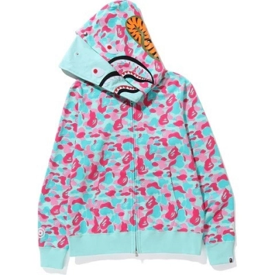 BAPE Candy Color Camo Double Hood Hoodie Style 9038 02