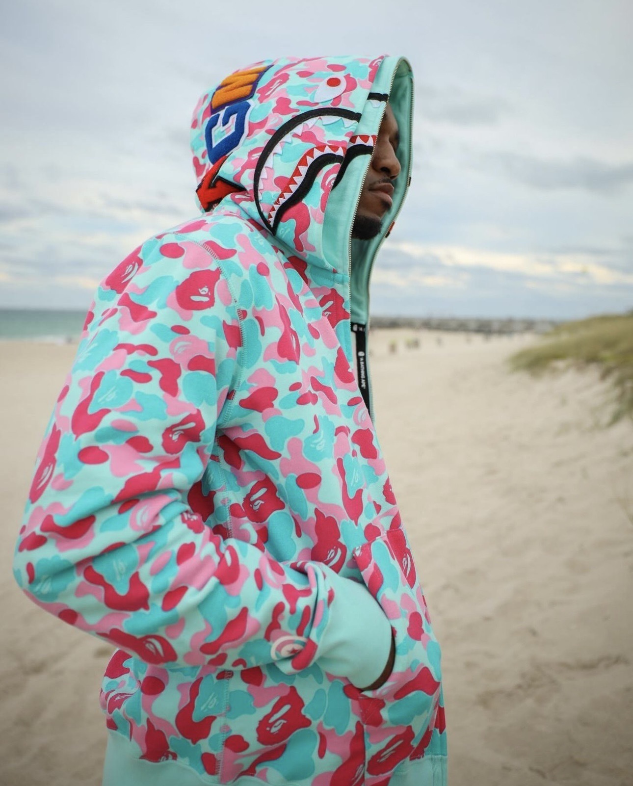 BAPE Candy Color Camo Double Hood Hoodie Style 9038