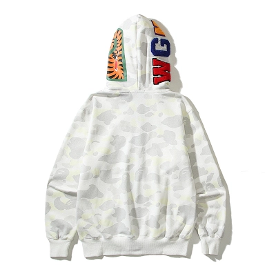 BAPE Double Hood Black White Hoodie Style 6005 02