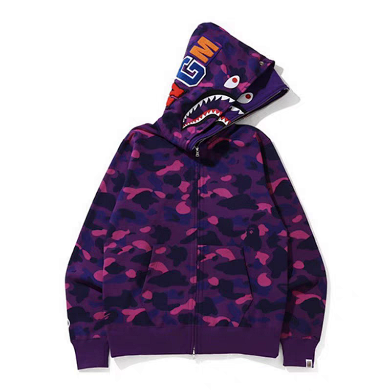BAPE Double Hood Classic Blue Red Hoodie Style 2356