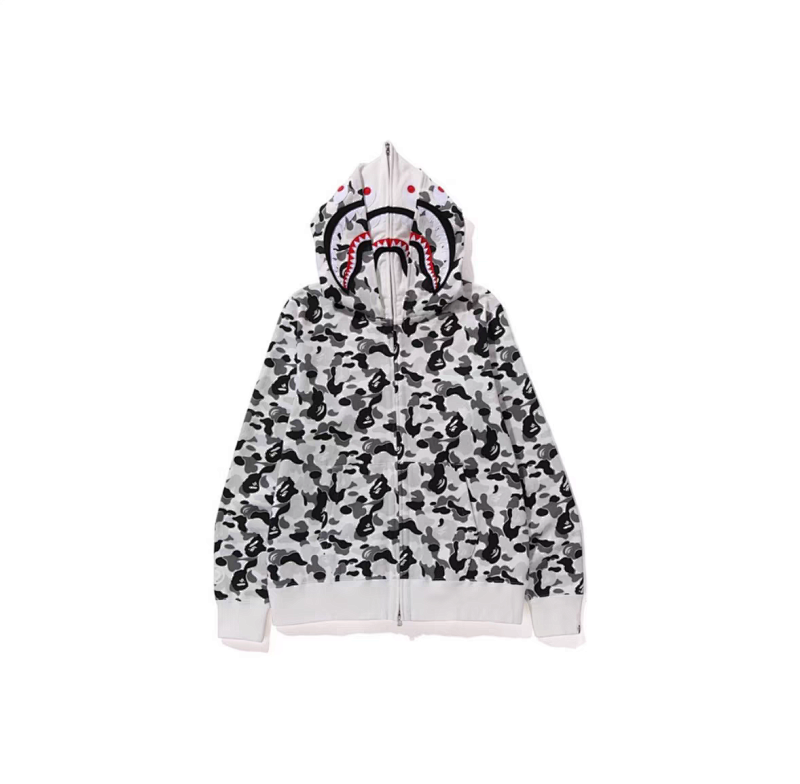 BAPE Double Hood Cream White White Hoodie Style 1