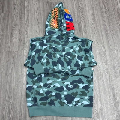 BAPE Double Hood Green Hoodie Style 2396 02