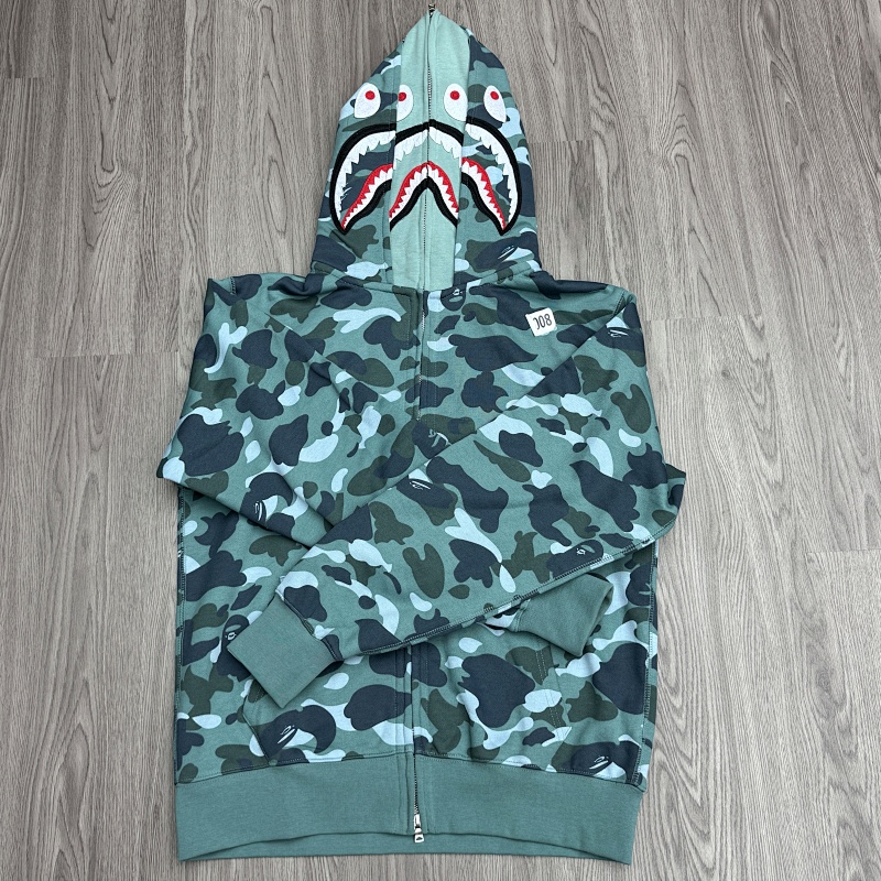 BAPE Double Hood Green Hoodie Style 2396