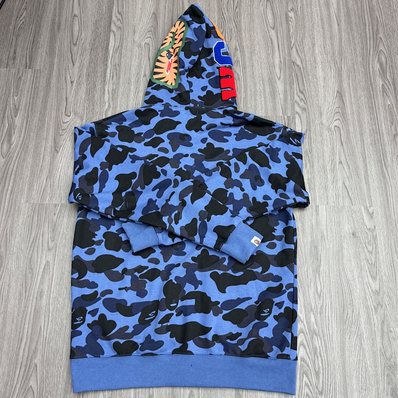 BAPE Fleece Single Hood Blue Hoodie Style 2367