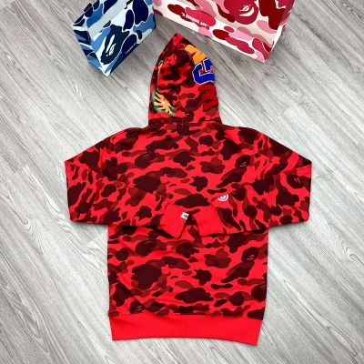 BAPE Fleece Single Hood Red Hoodie Style 2367 01