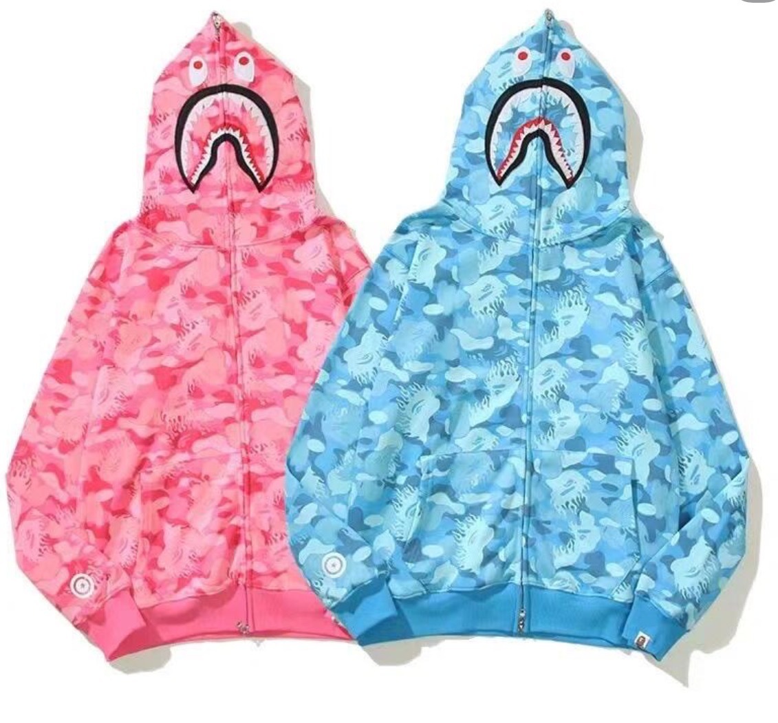 BAPE Pink Blue Short Sleeve T-Shirt Style 2333