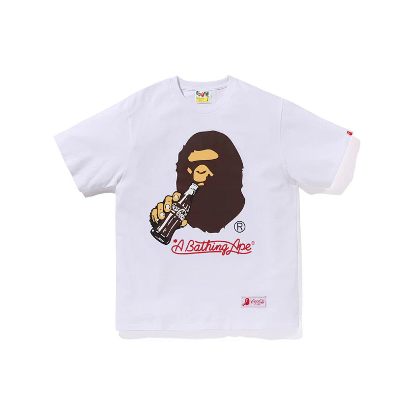 BAPE Red Black Short Sleeve T-Shirt Style 1011