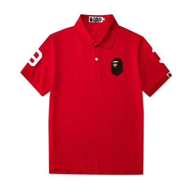 BAPE Red Black Short Sleeve T-Shirt Style 1019 02