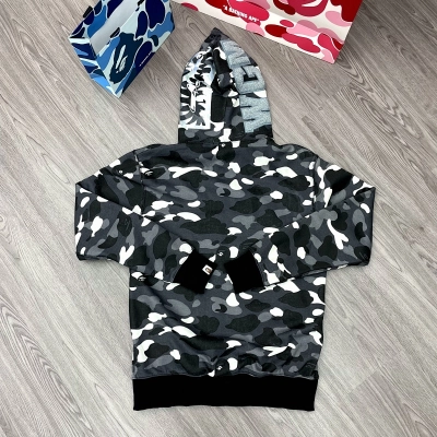 BAPE Sequin Single Hood Black Hoodie Style 424 01