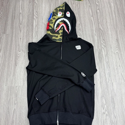 BAPE Single Hood Black Hoodie Style 803 01