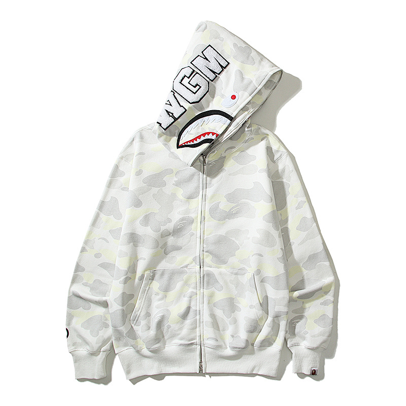 BAPE Single Hood Black White Hoodie Style 6004