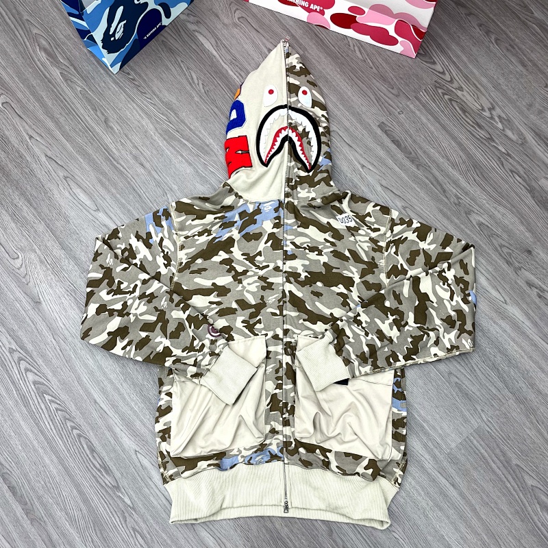 BAPE Single Hood Desert Gray Hoodie Style 239