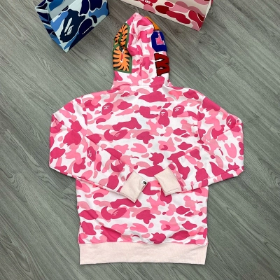 BAPE Single Hood Light Pink Pink Hoodie Style 2367 01